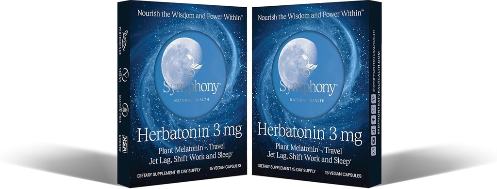 Herbatonin® 3mg - Prva naravna rastlina Melatonin Adult Sleep Aid, Cirkadian Rithm Podpora za Jet Lag, Shift Work, Splošna nespečnost - 120 Pure Vegan kapsule (120 dnevna dobava)