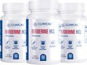 Klinični učinki Berberine HCL - Pure Berberine 1200mg - Podpora jeter - Veganski dodatek - 3 Pack - Izdelano v ZDA