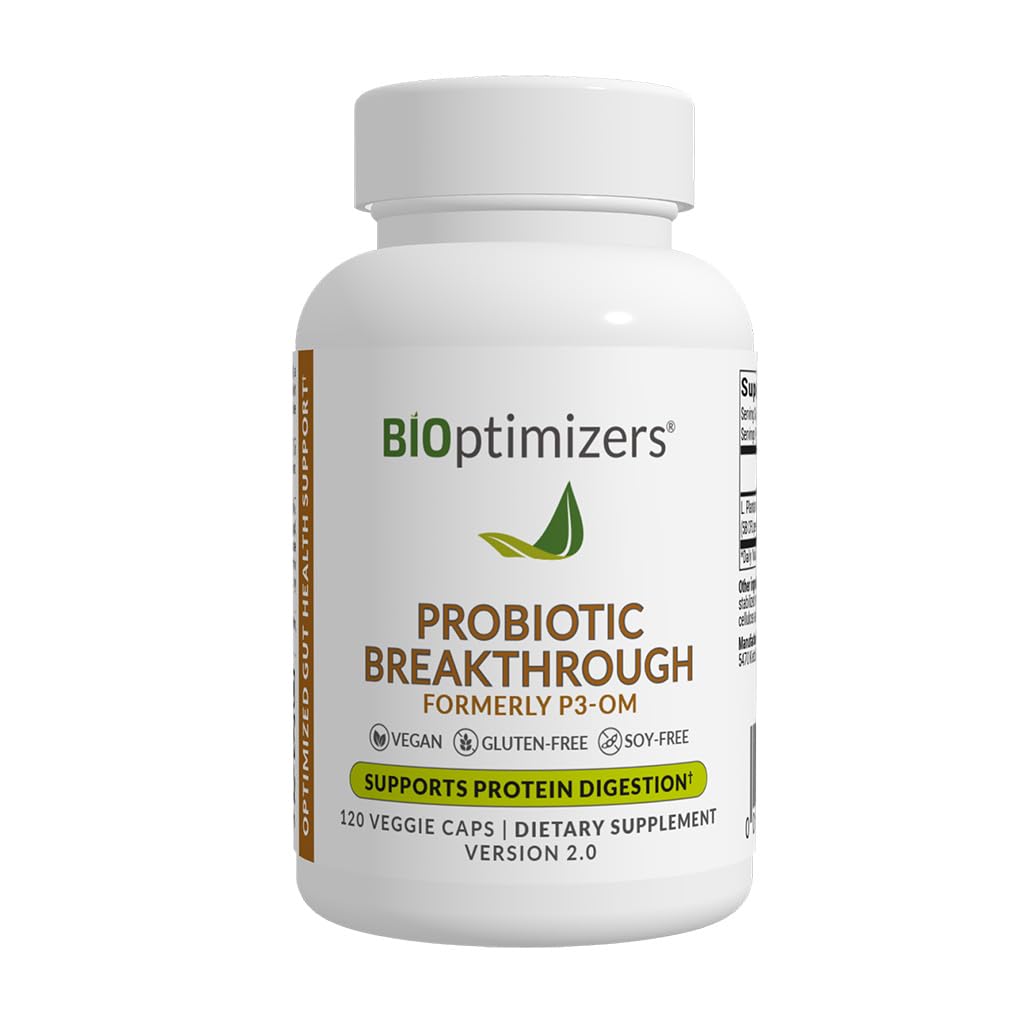 BiOptimizatorji Probiotični preboj – Lactobacillus Plantarum OM Probiotics & Prebiotics Health Supplement for Gut, Prebavna in Imunska podpora Probiotiki za ženske Starejši– 120 Veganske kapsule