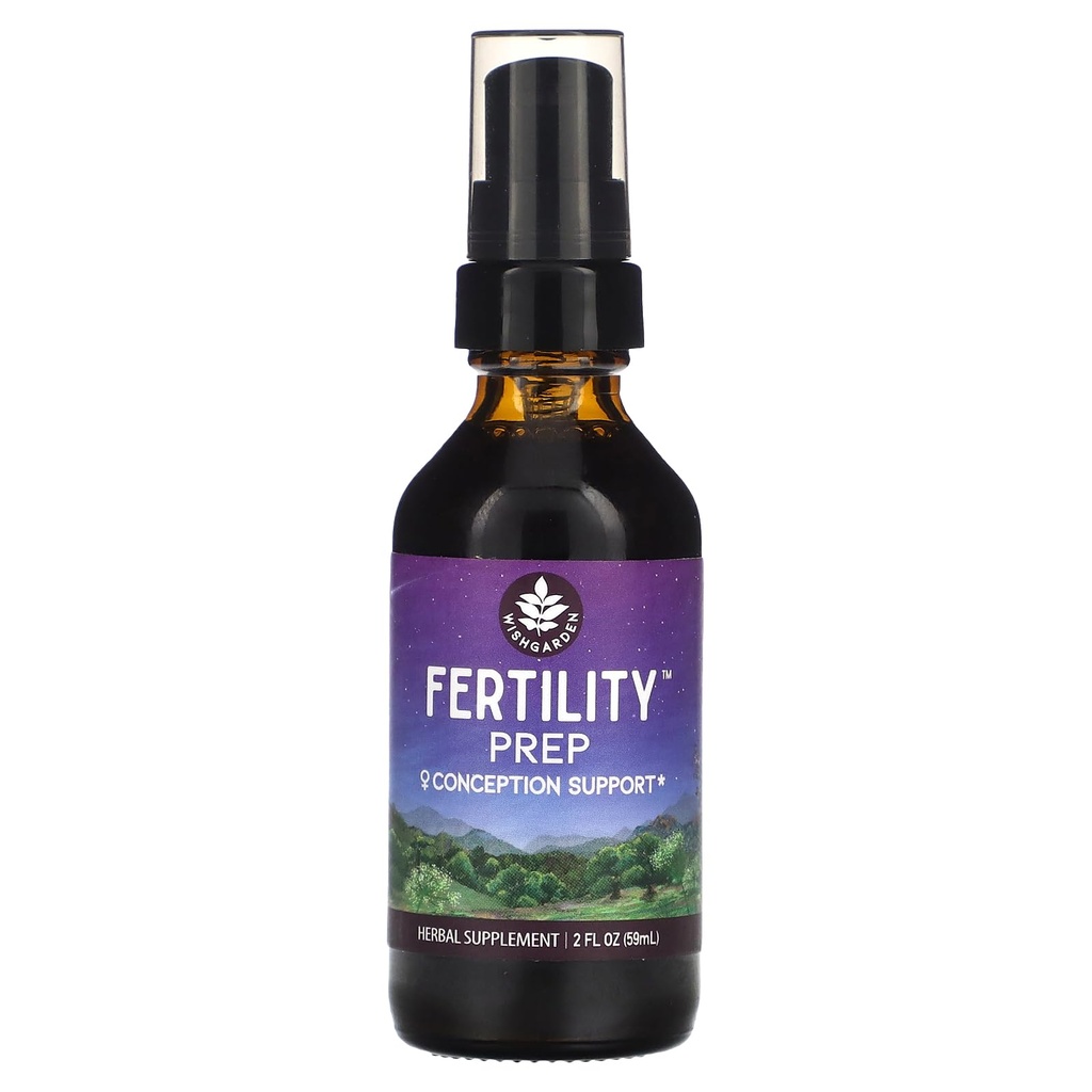 WishGarden Herbs Plodnost Prep - Vse naravne plodnosti Zeliščni dodatek z Vitex, Red Maca & Raspberry List, Podpira zdravo Hormone Ravnotežje za ženske, Optimalno zdravje in prepričanje, 2oz