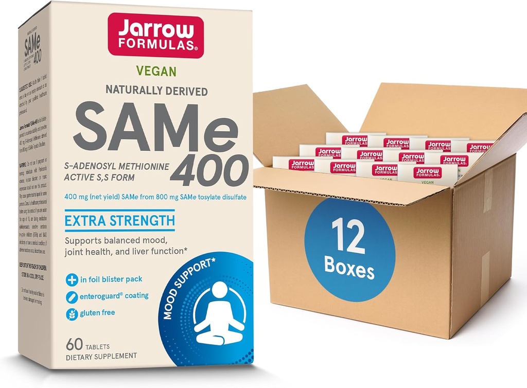 Jarrow Formule Enako 400 mg, Podpira skupno zdravje, delovanje jeter, Presnova možganov, 60 tablet, do 60-dnevno oskrbo,Pack 12
