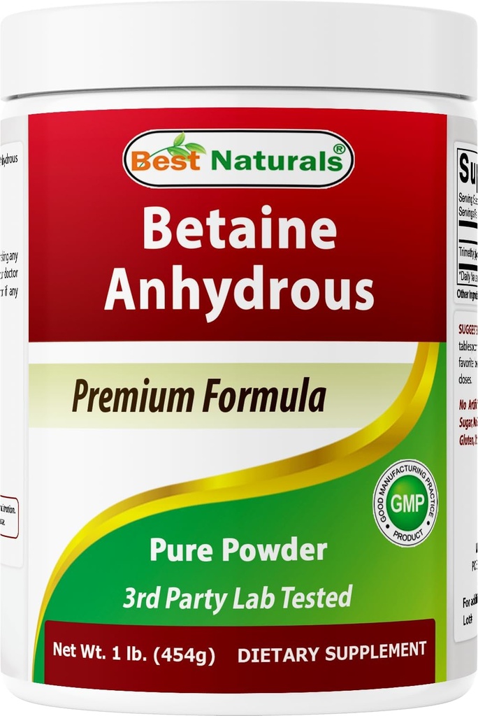 Najboljši naravni betain brezvodni trimetilglicin (TMG) Pure Powder 1 funt (1 LB (paket po 1))