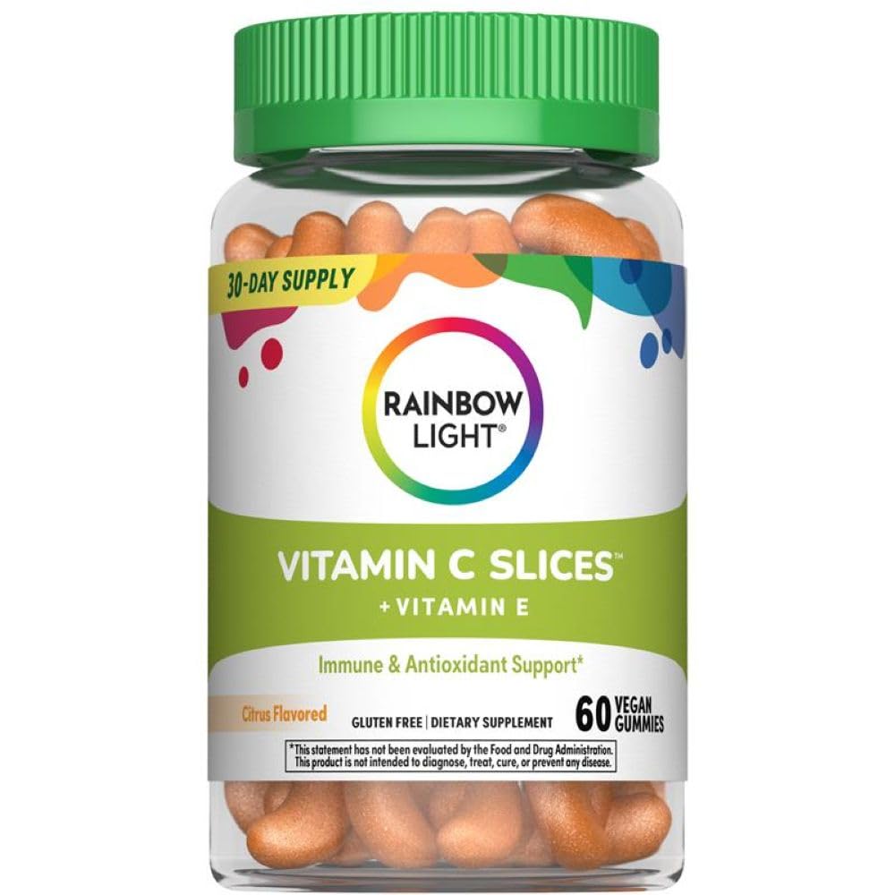 Mavrična lahka visokopotezni vitamin C Gumies, Gummy dodatek zagotavlja antioksidant in imunske podpore, z vitaminom C, Vegan in Gluten brezplačno, 60 Število