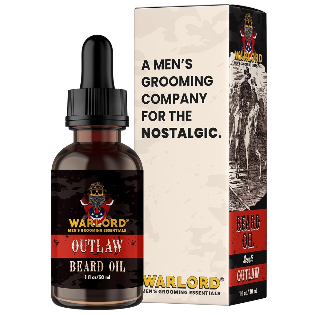 WARLORD Beard Oil & Beard Softener za moške - Brada vlažilec & naravno Brada olje zmanjšati srbeče kože, Tame lase in upravljanje Frizz - Izobčen, 1 Fl Oz