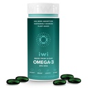 Iwi Omega-3, 30 Softgels (30 strežnikov), Vegan rastlinsko-bazen Algae Omega 3 z EPA + DHA, celotno-body podpora prehranska dopolnila, Krill & Fish Oil Alternative, Brez ribjega pookusa