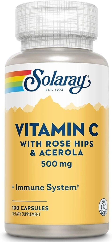 Solaray C w/Rose HIPS & Acerola, kapsula (Btl-Plastic) 500mg 