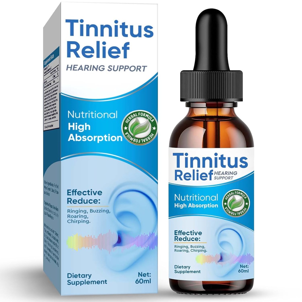 Tinitus Relief za zvonjenje ušesa, naravne sestavine Tinitus Relief uho kapljice za ušesne okužbe, Herbal ušesne kapljice za odrasle, otroci,zmanjšajte hrup ušesa in izboljša sluh,60ml-modra