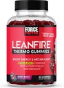 Sila Factor LeanFire Termo Gumies z B12 vitamini, kofein, in zelena kava fižol, povečanje energije, Presnova, vzdržljivost, Stamina, Motivacija, Fokus, & Performance, Pred vadbo Gumies, 60 Gumies