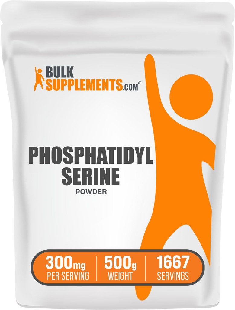 BulkSupplements.com Fosfatidilserin v prahu - fosfatidilserin dodatek, Izvira iz sojinih zrn - 300mg na serviranje (60mg fosfatidilserina), 500g (1,1 lbs) (Pack of 1)