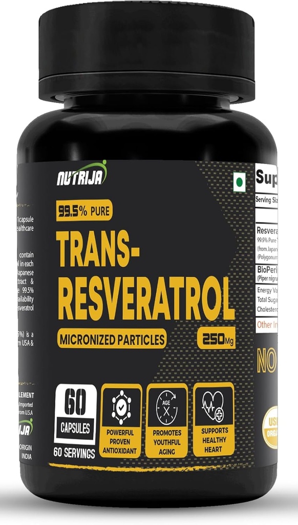 Trans Resveratrol 250MG Kapsule - 99,5% Pure Micronized and Highly Biorazpoložljiv dodatek 