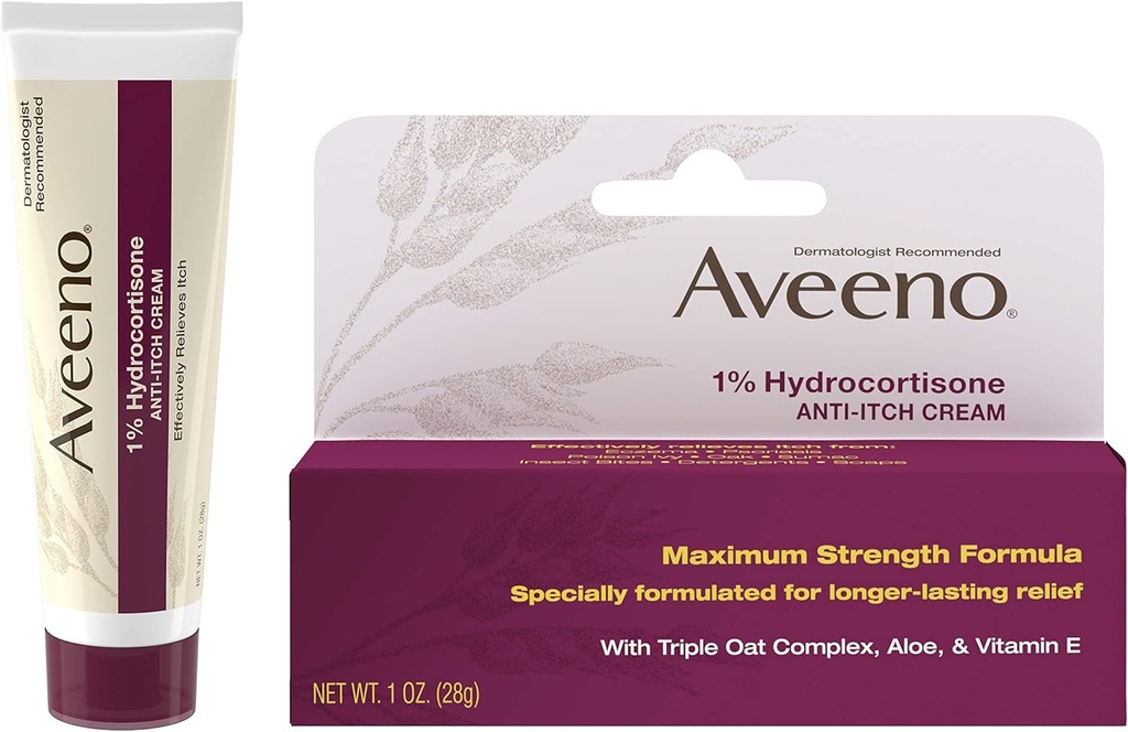 Aveeno 1% Hydrocortison Anti Srbečica krema, največja moč