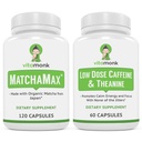 VitaMonk Energy & Focus Bundel: MatchaMax Organic Japonski Matcha Kapsule majhen odmerek kofeina in Theanine