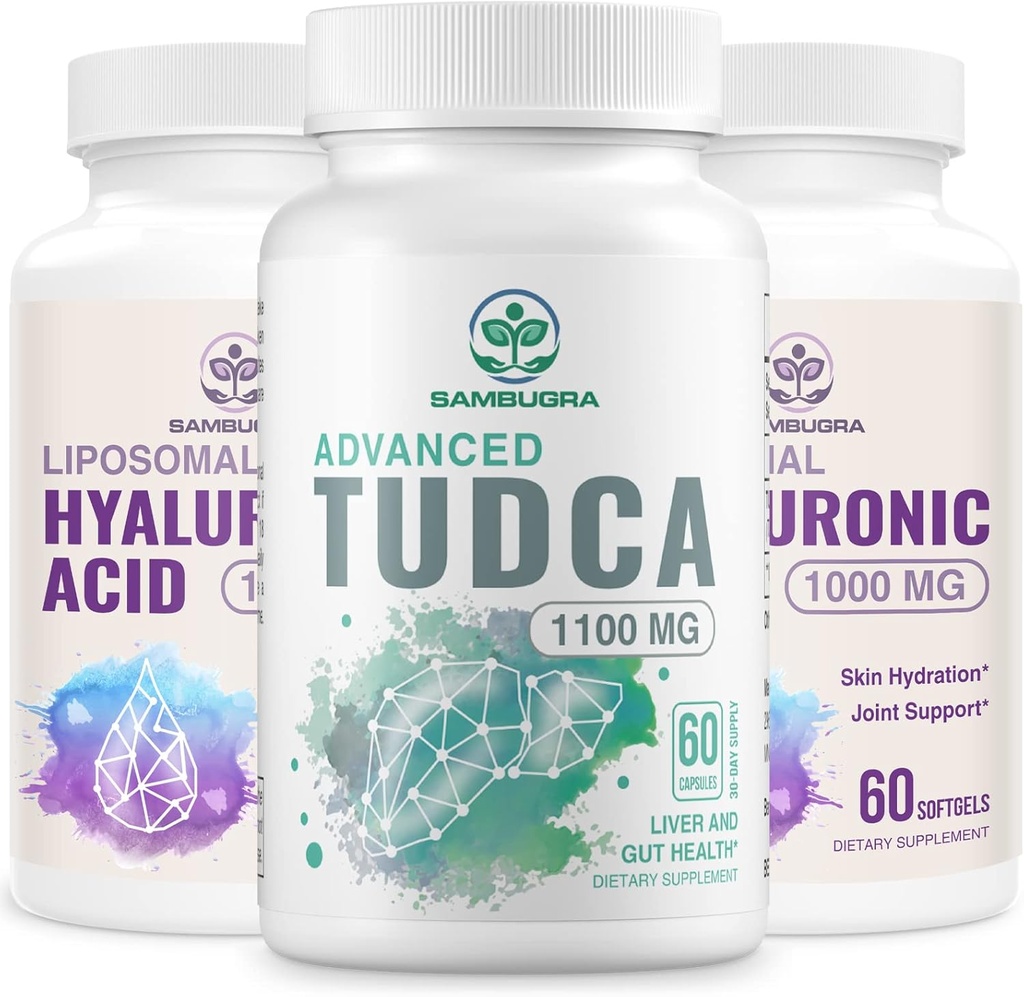TUDCA jetra dopolnila 1100mg in liposomske hialuronske kisline dopolnila 1000mg, visoko biorazpoložljivost dodatek (paket 3)