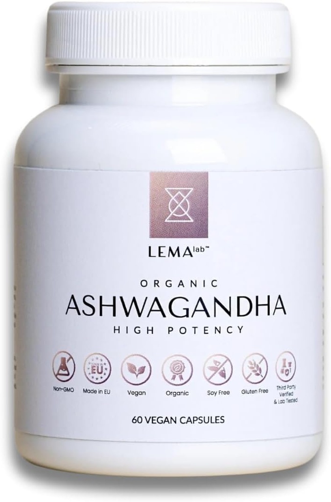LEMalab Organic Ashwagandha, 60 veganskih kapsul za splošno dobrobit