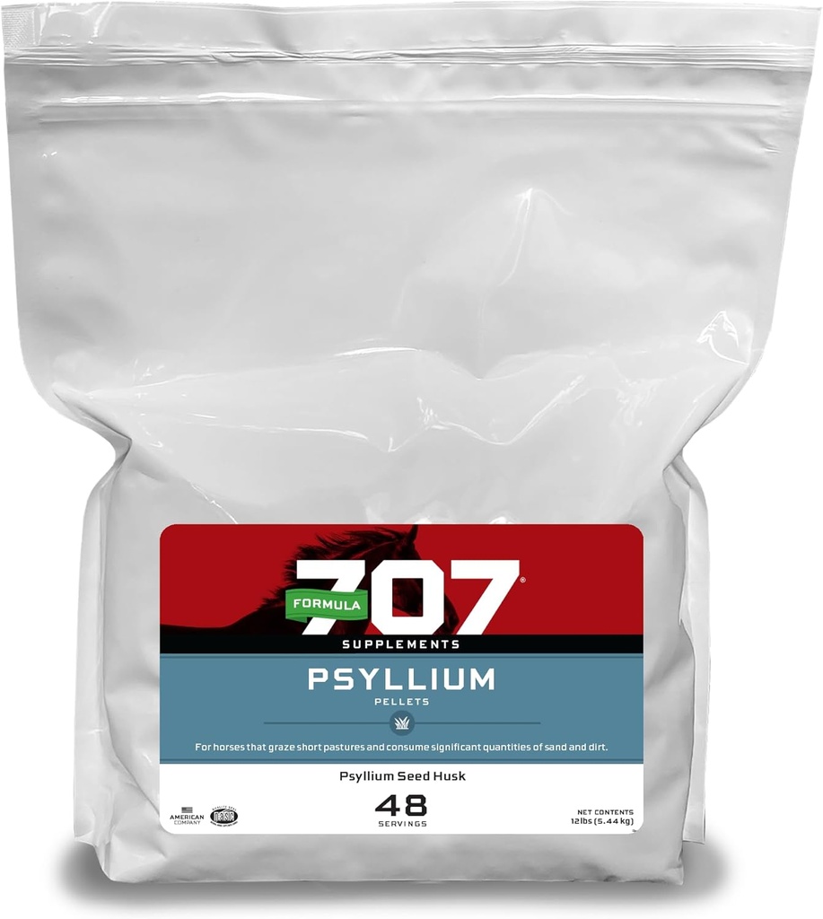 Formula 707 Psylium Pellets Equine Dodatek (12lb Bucket - 48 Day Supply)