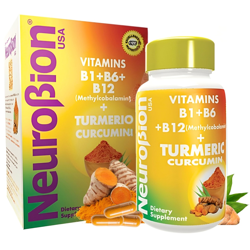 Neurobion Kurkumin 650 mg Zeliščni dodatek za antioksidant podporo, visoka absorpcija Ultra Potent Turmeric dodatek multivitaminski kompleks z B12, 40 kapsule