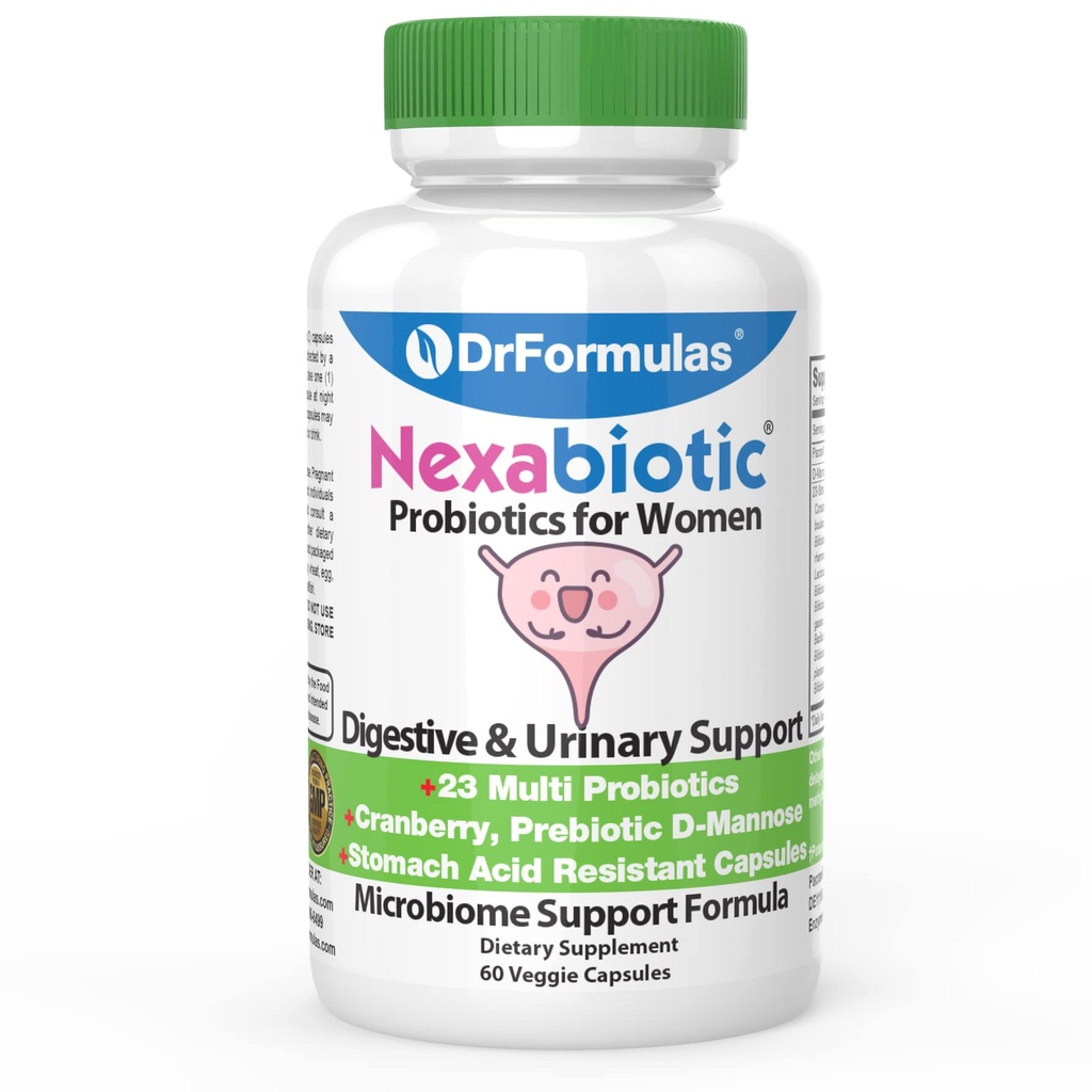 DrFormulas Cranberry Probiotiki za ženske vaginalno zdravje in urinski trakt z ribo prebiotično in D manozo 