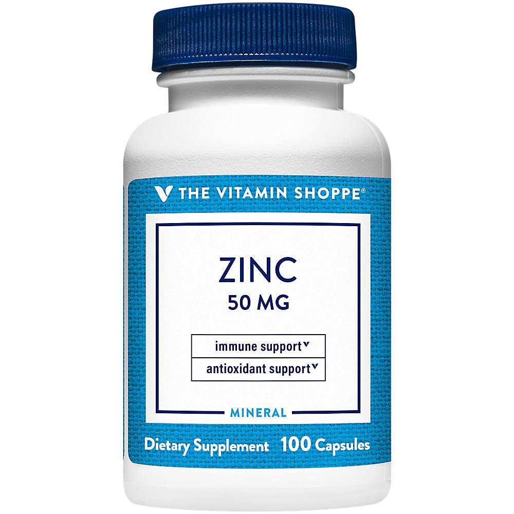Vitaminska trgovina Cink 50MG - Imunska podpora, zdravje kože in antioksidantna zaščita, Essential Mineral (100 kapsul)