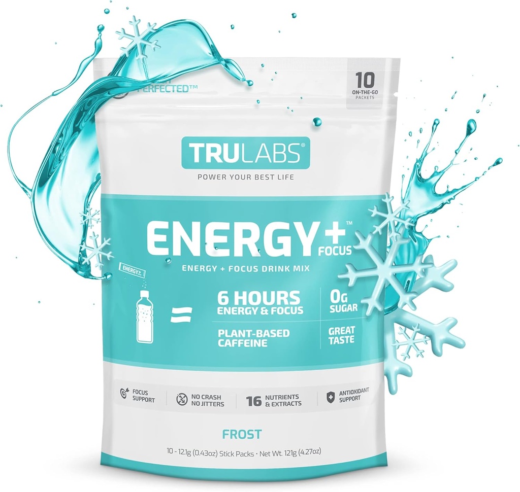 TRULABS Zdržljivost Energija + Fokus, Mešanica v prahu, Frost
