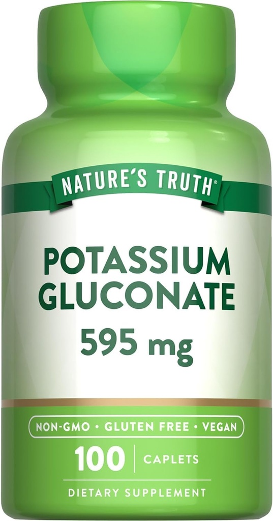 Resnica narave Kalijev glukonat 595 mg dodatki, 100 Število (paket 3)