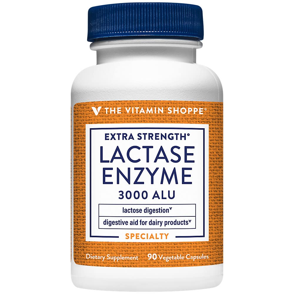 Extra Jakost Laktaza Enzyme a " Prebavna pomoč a" 3.000 ALU (90 Vrtinčne kapsule)