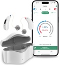 Slušni aparati za starejše, ki jih je mogoče ponovno polniti, RIC 16 kanalski slušni pripomoček z Bluetooth za odrasle, višji slušni aparati s pametnim hrupom, naprava za digitalno slušno pomoč z APP Control, bela