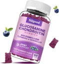 Glukozamin Chondroitin Gumies, Extra Jakost Glukozamin Chondroitin MSM z borovnico in kurkuma, skupno zdravje, Fleksibilnost, antioksidant, Imuna za odrasle - 60 borovnic arome Gumies