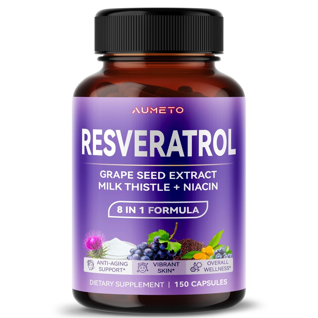 Ultra Resveratrol 8 v 1 Formuli - z mlekom grozdnega semena Thistle Niacin (150 Count (Pack of 1)