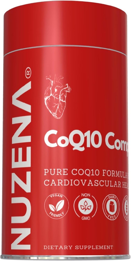 Nuzena Koencim Q10 200 mg Kapsule, Izdelano v ZDA Organic Coq 10 Ubikinon za zdravje srca, boljša absorpcija in močni antioksidanti (Pack of 30)