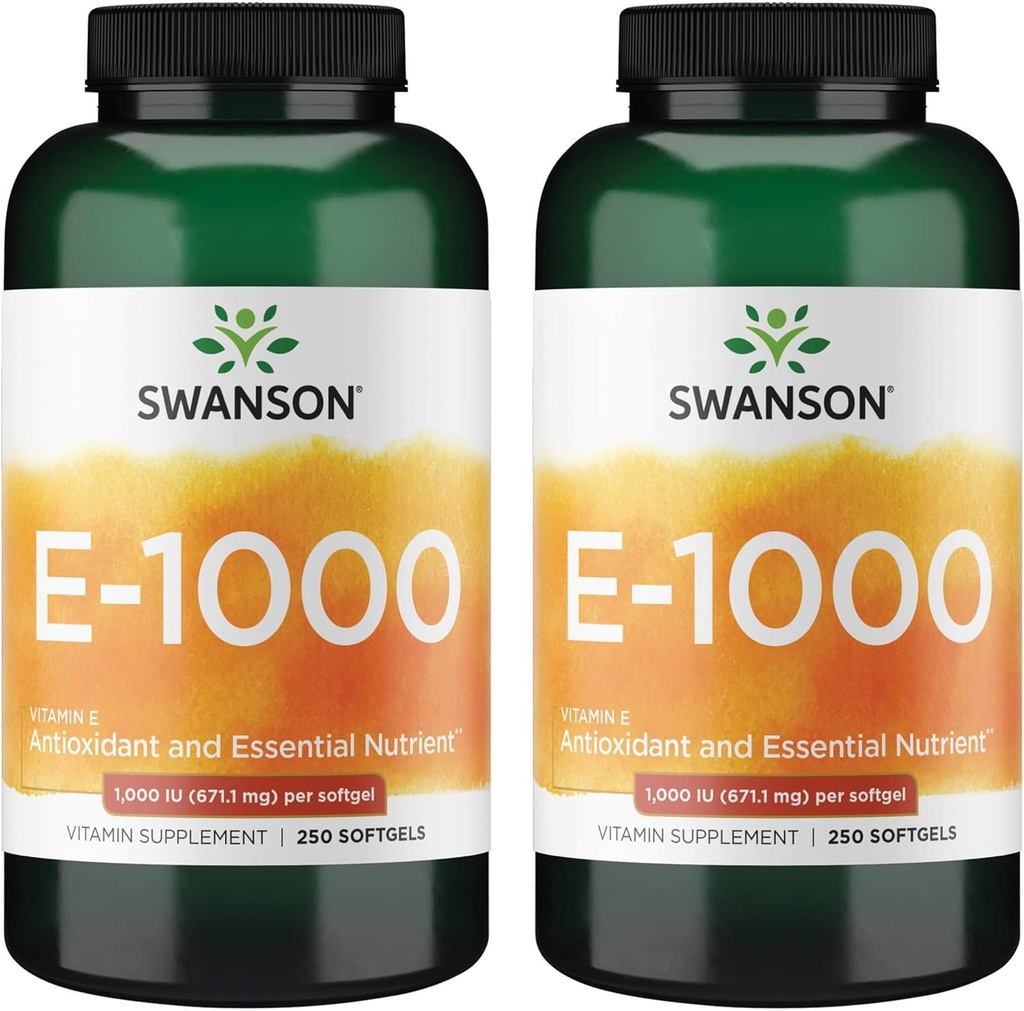 Naravni vitamin Swanson E 1000 Iu (671,10 Milligrams) 250 Sgels (2 paketa)