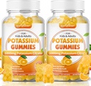 mehki medved Kalijev citrat 1000mg, brez sladkorja Kalijev Gumiji za odrasle Podpora noge Cramps & mišice zdravje visoka jakost Kalijev dodatek Gumies Orange aroma 120 število