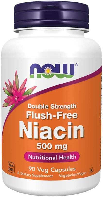 NOW Foods - Niacin Flush-free Dvojna jakost 500 mg. - 90 Zelenjavne kapsule