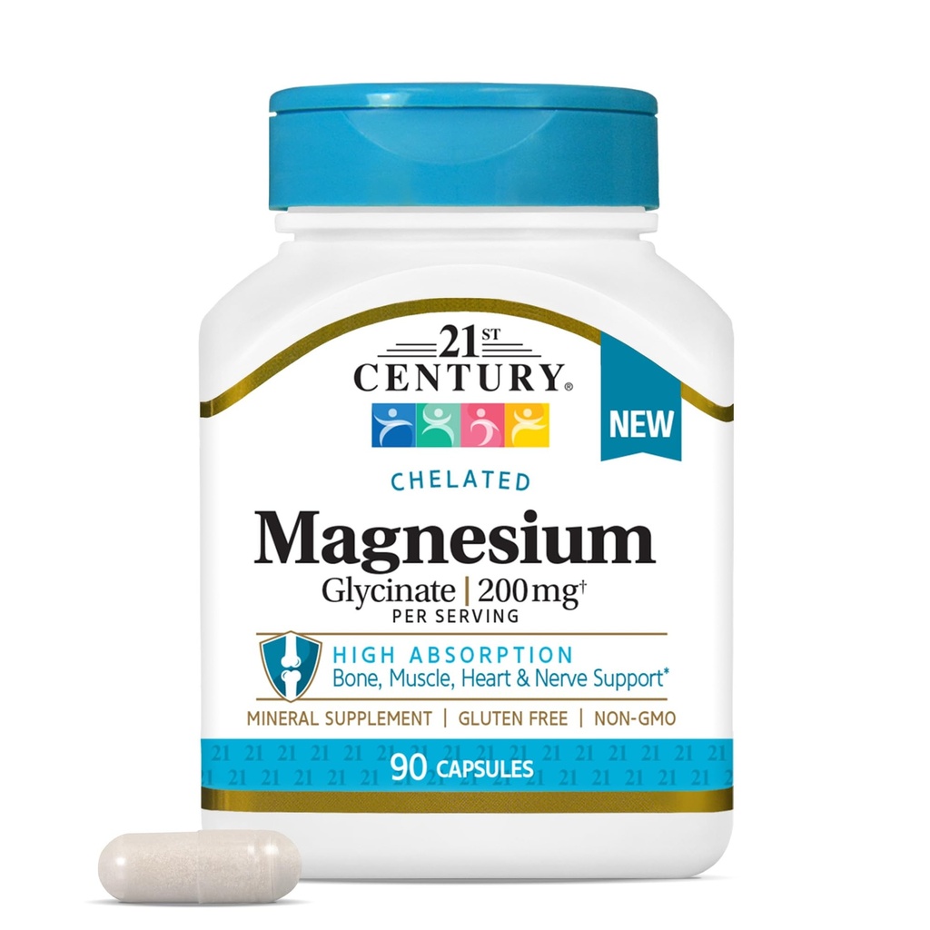 Magnezij Glycinate 200 mg Kapsule na odmerek, 90