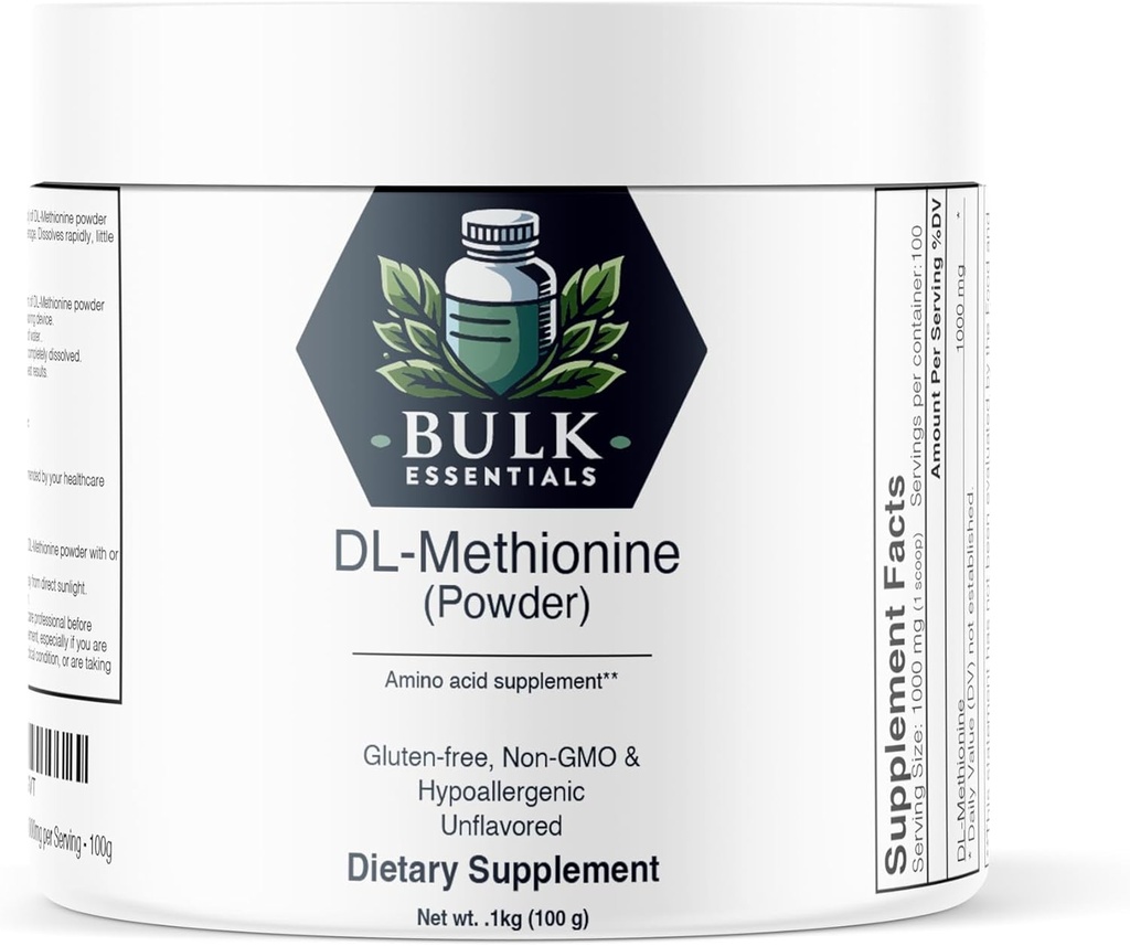DL-metionin prašek - metionin dodatek - aminokisline dodatek - holin dodatek - 1000mg na serviranje - 100g