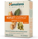 Himalaja Koflet Lozenges, Original Mentol Flavor, Naravni zeliščni kašelj kapljica za toplo olajšanje in pomirjujoče grlo Comfort, 130 mg, 20 Lozenges