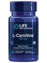 Life Extension L-karnitin – 500 mg, Energy Supplement, Memory Supplement – Free Form Amino Acid, Podpora dušikovemu oksidu, Zdrav krvni tlak – Gluten-free, Ne-GMO, Vegetarian – 30 kapsul