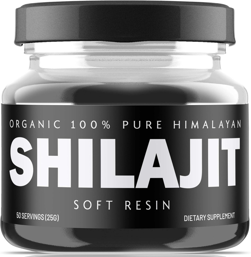 Himalajski Shilajit Resin - Organski Shilajit dodatek izvira iz visoke višine - 500mg Čisti naravni resin & Fulvic kislina, 85+ Trace minerali