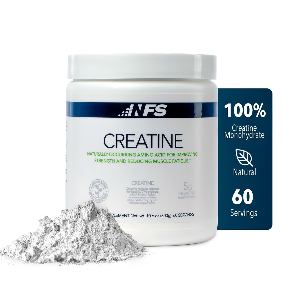 NF Sports Creatine Energy Protein Powder, Nearomated Protein Powder for Muscle Recovery & Jakost, Športni napitek Powder, prehranska dopolnila, Brez umetnih arom (300g, 60 Serving)