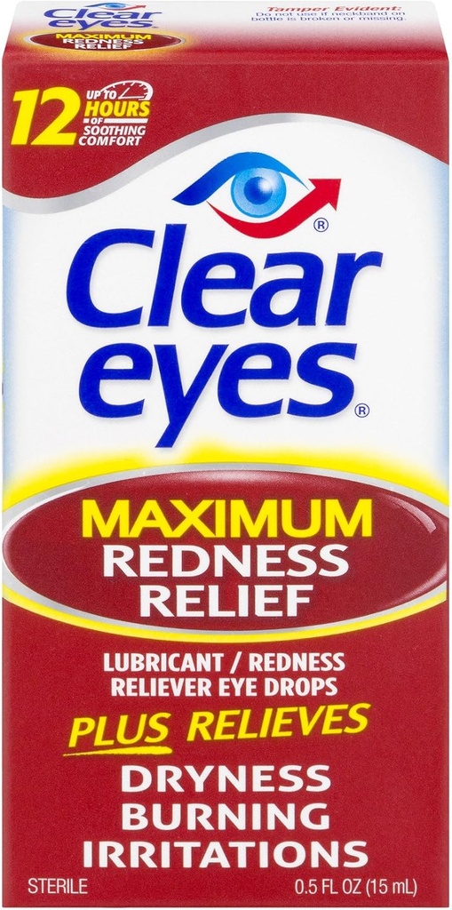 Clear Eyes maksimalna rdečina kapljice za oko 0.50 oz (paket 3)