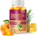 MoodMingle Kalij Magnezij Glicinat dodatek Gumiji - visoka absorpcija Kalijevi žveči - s kalcijevimi vitamini B6 B12 C D3 K2 cink - Veganski sladkor brez glutena brezplačno za otroke