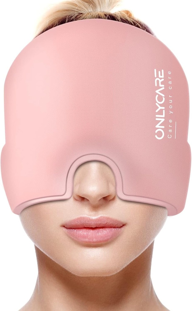 SAMOKRATNA Migrena Relief Cap, nadgrajena Migrena Migrena Ledena glava Ovoj, Glavobol Relief Klobuk za migrene, Rahlo-Pink
