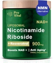 NAD dodatek, NAD liposomski nikotinamid ribozid 900mg - NMNH dodatek alternativa - ekstra moč liposomski NAD+ Dodatki z Resveratrol za preprečevanje staranja, energije, fokus - 80 kapsul