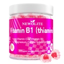 Vitamin B1 Gumies žvečljivi tiamin 500mg & vitamin B3 & vitamin C, sugar brezplačno - Non GSO,Vegan,Naravna Peach Flavor - Tiamin B1 dodatek za odrasle in otroke