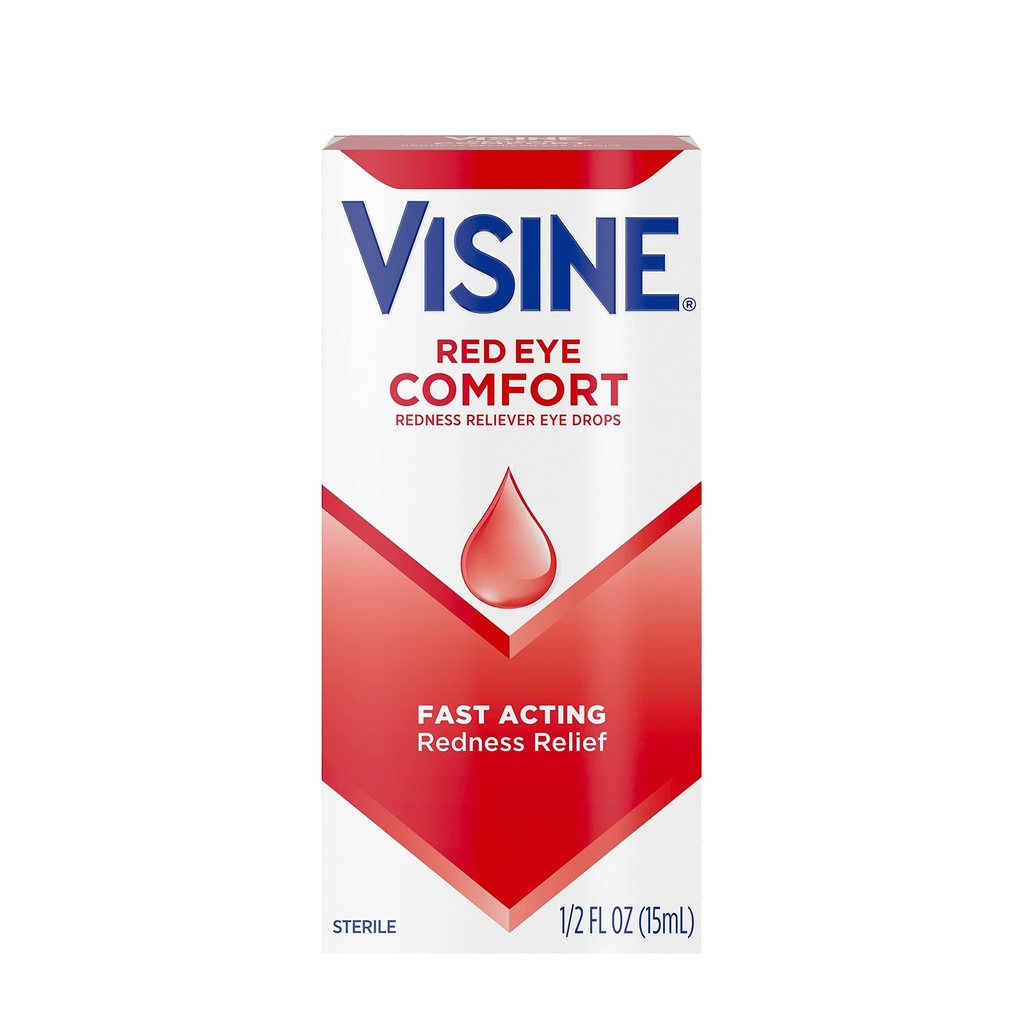 Vidno rdeče oko Udobje rdeče oko Relief kapljice za oči za pomoč razbremeniti rdeče oči zaradi manjših oči draženje hitro, tetrahidrozolin HCl, 0,5 fl.
