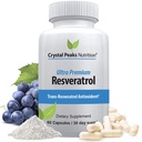 100% naravni Resveratrol dodatek - Trans-Resveratrol podpira staranje - Antioksidanti dodatek spodbuja imunski sistem in skupno podporo (60 kapsul)