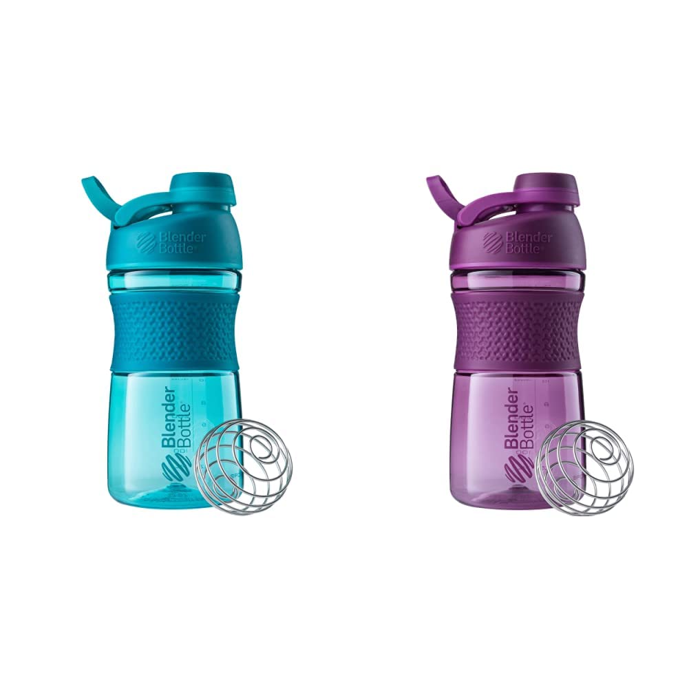 BlenderBottle 20-ounce SportMixer Shaker steklenice z BlenderBall žice Whisk, Plum in Teal