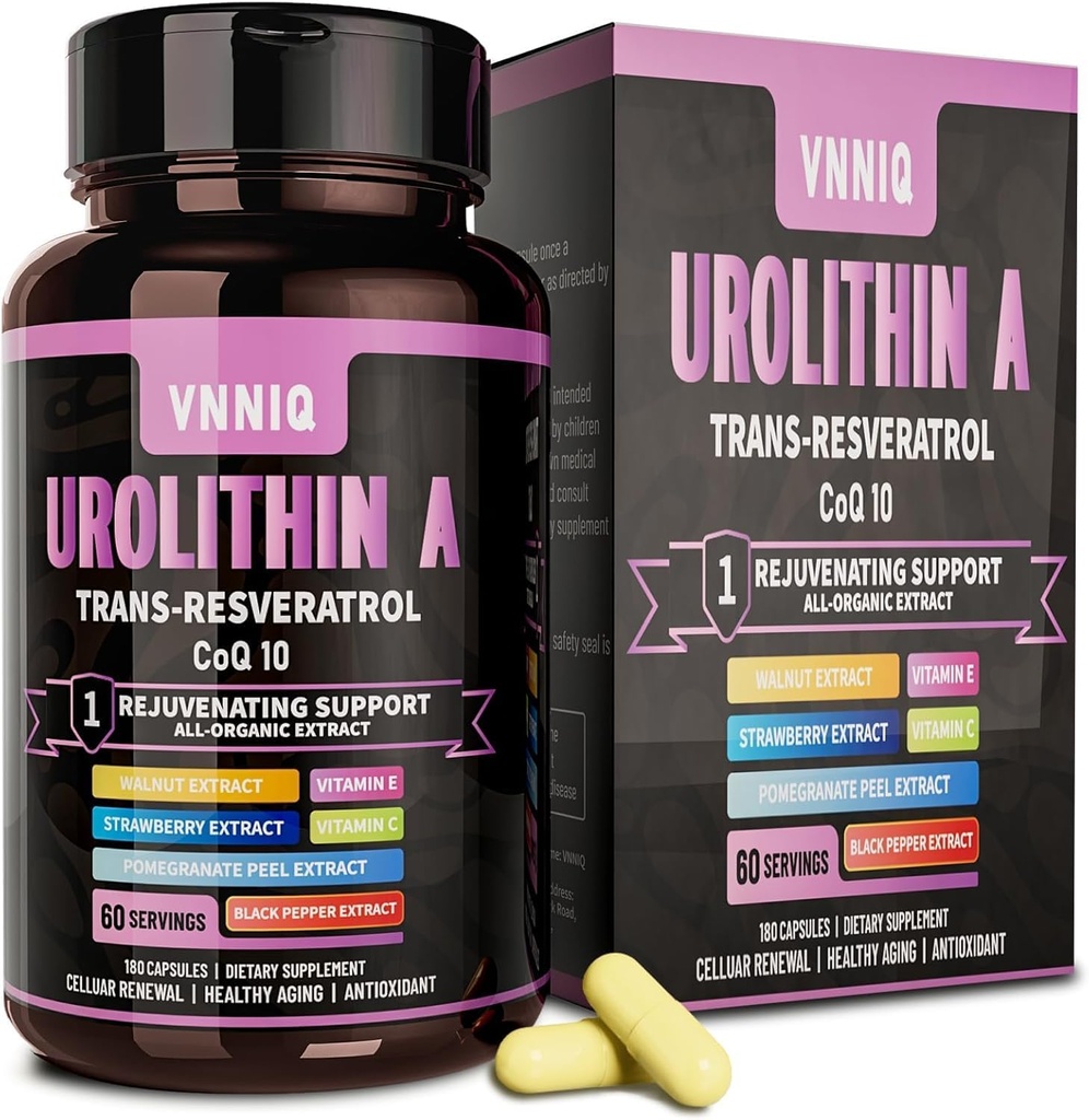 9-v-1 dodatek proti staranju z urolitinom A (1200mg) Trans-resveratrol in CoQ10: Zdravje Revitalizator