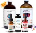 LIQUIDHEALTH Ultimate Bariatric Liquid Vitamin dopolnilo paket - Dnevni bariatrski multivitamin z železom, kalcij, magnezij, Vegan Vitamin D3 & Organic B12 - Bariatrična kirurgija mora imeti, ZDA Made