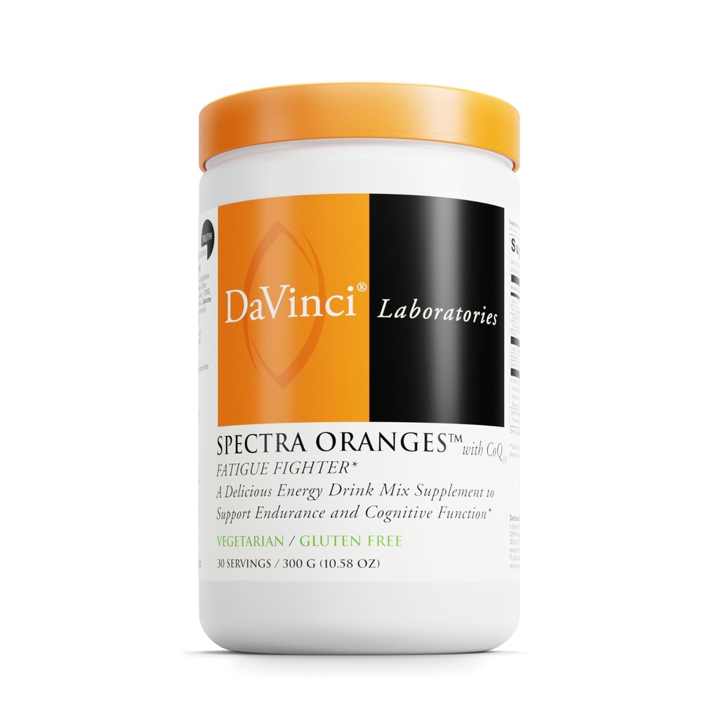 DAVINCI Labs Spectra Orange - Natural Energy Support Drink Supplement - Herbal Extracts Support Endurance, Presnova & Možgani Funkcija* - Zelenjava & Sadje v prahu dodatek - 30 Servisi (300 g)