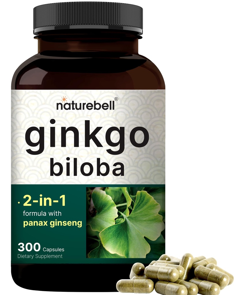 NatureBell Ginkgo Biloba 6.000mg z Panax Ginseng 500mg na serviranje 